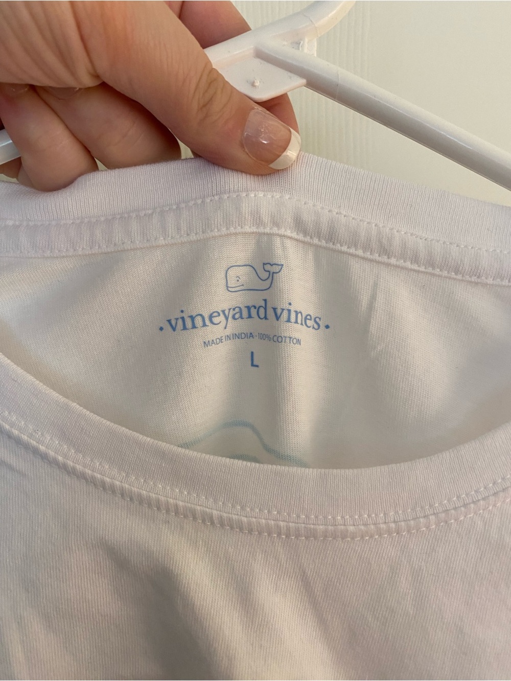 Vineyard Vines White Pocket Tee with Teal & Navy Truck Graphic - Picture 5 of 5
